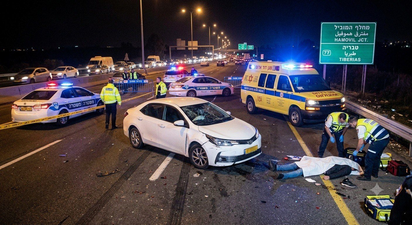 مصرع شاب يبلغ 25 عامًا في حادث دهس مروع على شارع 77 قرب مفرق هموفيل
