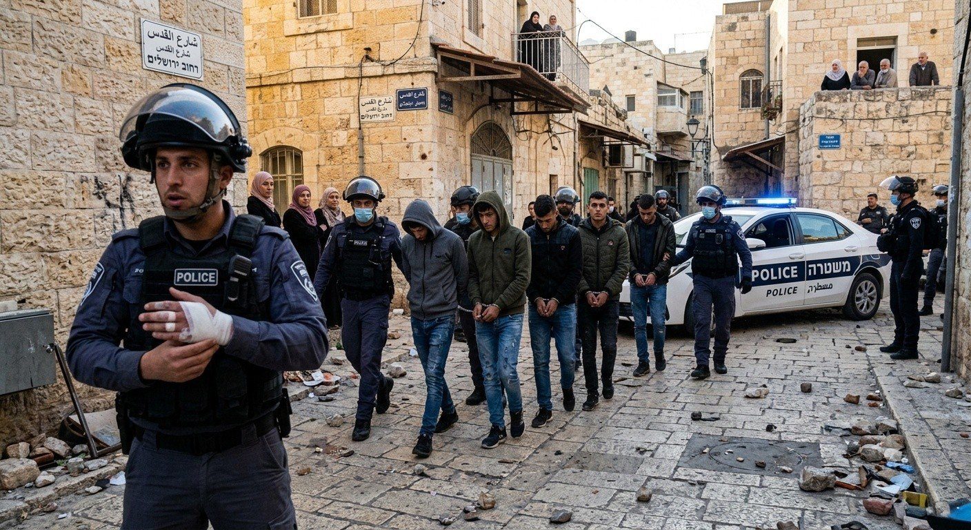 اعتقال 7 مشتبه بهم بعد شجار ورشق قوات الشرطة بالحجارة في بيت صفافا بالقدس
