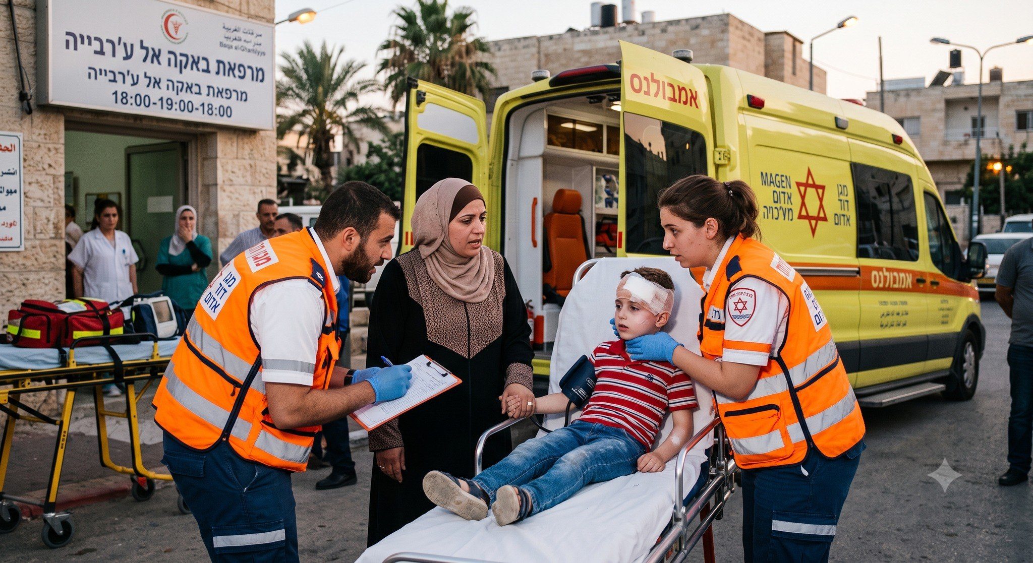 إصابة طفل بجروح متوسطة في الرأس إثر سقوط باب عليه في باقة الغربية