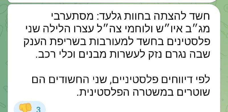 إسرائيل تتهم فلسطينيين بإشعال حريق في "حفات جلعاد" وتعتقل مشتبهين