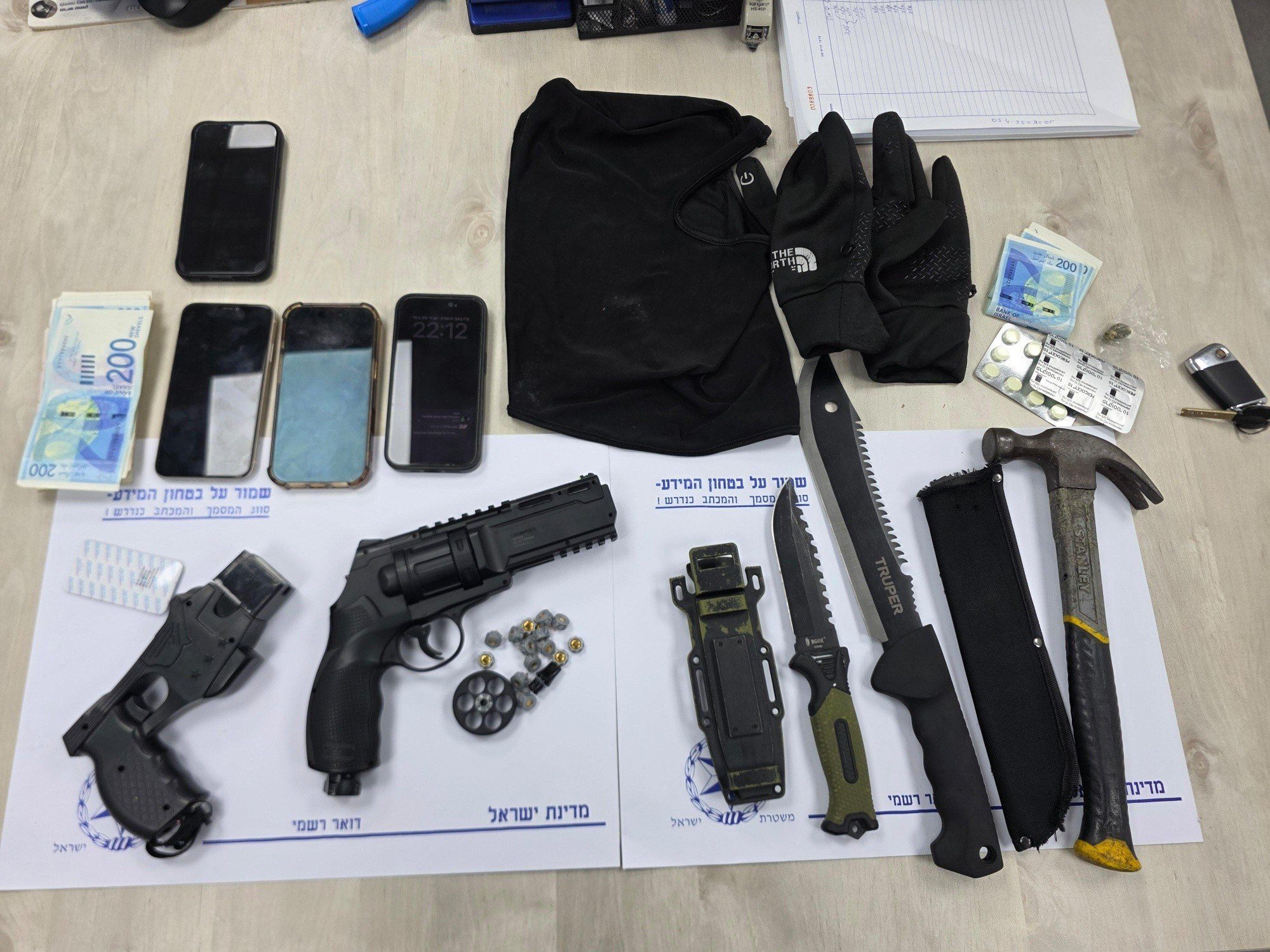 اعتقال 3 مشتبهين في العشرينيات من العمر في أشكلون وضبط أسلحة وأدوات هجوم