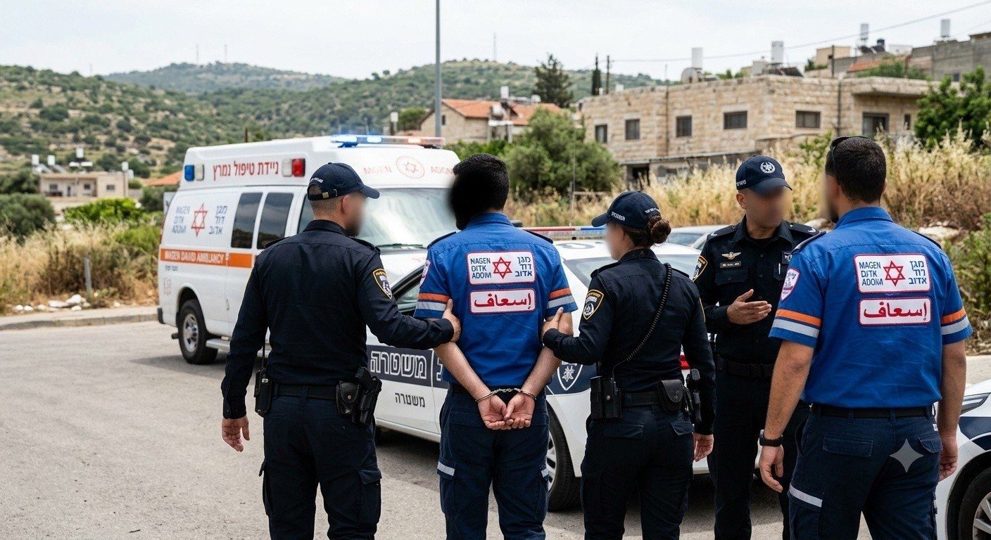 اعتقال سائق سيارة إسعاف في نجمة داوود الحمراء شمال البلاد بشبهة إشهار سلاح بوجه موظف آخر